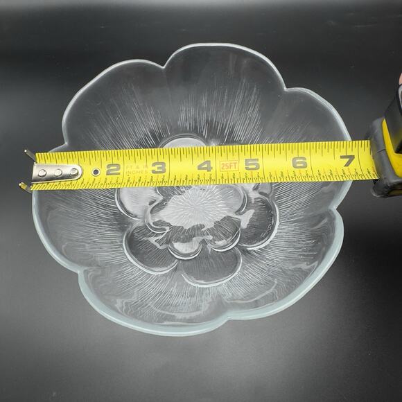 Vintage Clear Glass Flower Bowl Turkish 7" - Picture 4 of 7